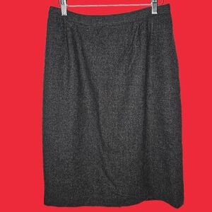 Vintage 80s HBS LTD Wool Blend Pencil Skirt Size S Gray Lined Office Staple